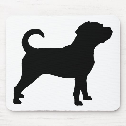 Tapis De Souris Silhouette de chien de Puggle (Devant)