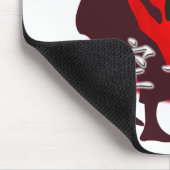 Tapis De Souris Silhouette de combat de karaté, fond rouge de (Coin)