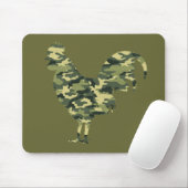 Tapis De Souris Silhouette de coq de camouflage (Avec souris)