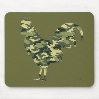 Tapis De Souris Silhouette de coq de camouflage