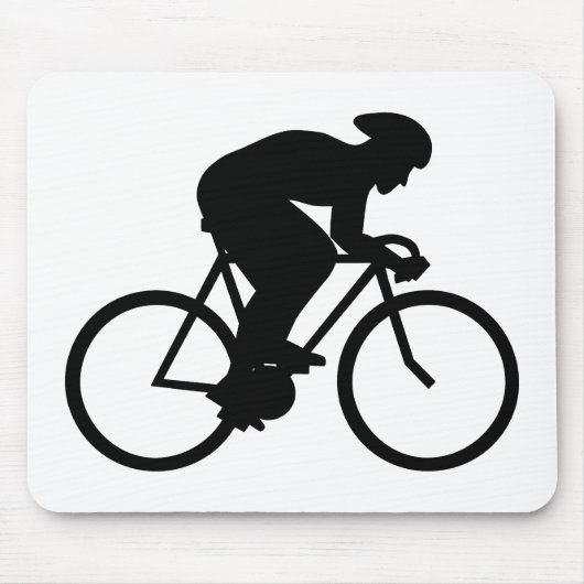 Tapis De Souris Silhouette de cycliste (Devant)