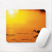 Tapis De Souris Silhouette de héron au coucher du soleil, Floride (Avec souris)