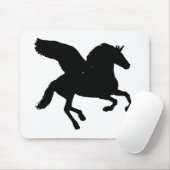 Tapis De Souris Silhouette de la licorne ailée (Avec souris)