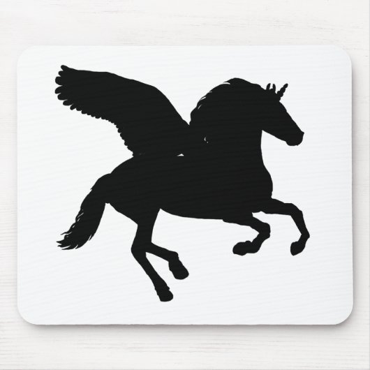 Tapis De Souris Silhouette de la licorne ailée (Devant)