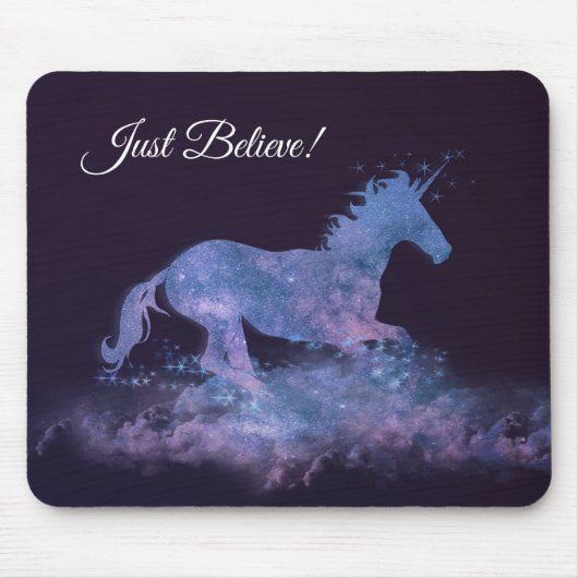 Tapis De Souris Silhouette de la licorne mystique (Devant)