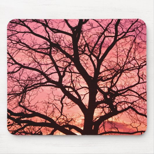 Tapis De Souris Silhouette de l'Arbre Soudé du soir (Devant)