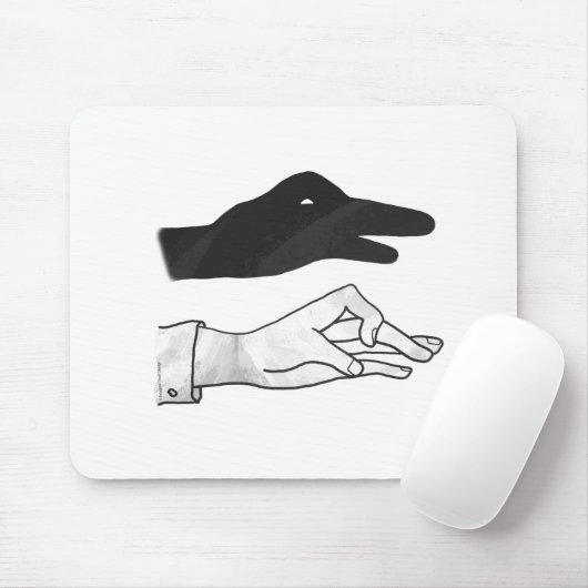 Tapis De Souris Silhouette de main de canard (Avec souris)