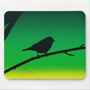 Tapis De Souris Silhouette de moineau sur le limonène