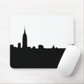 Tapis De Souris Silhouette de New York noir et blanc (Avec souris)