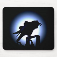 Silhouette de Raven contre la Pleine lune