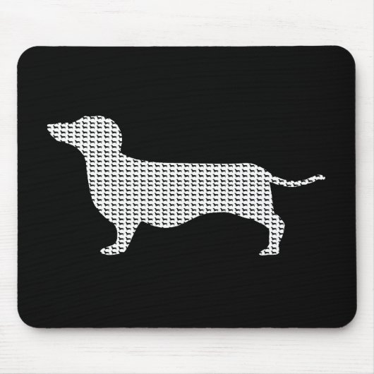 Tapis De Souris Silhouette de teckel de beaucoup (Devant)