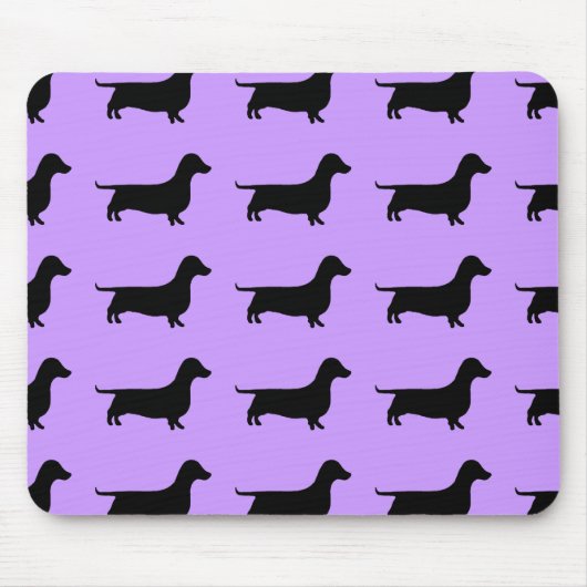 Tapis De Souris Silhouette de teckel toute couleur (Devant)