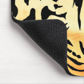 Tapis De Souris Silhouette de tigre noir et blanc (Coin)