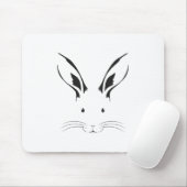 Tapis De Souris Silhouette de visage de lapin (Avec souris)