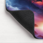 Tapis De Souris Silhouette d'éléphant au coucher du soleil (Coin)