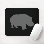 Tapis De Souris Silhouette d'hippo gris (Avec souris)