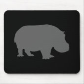 Tapis De Souris Silhouette d'hippo gris (Devant)