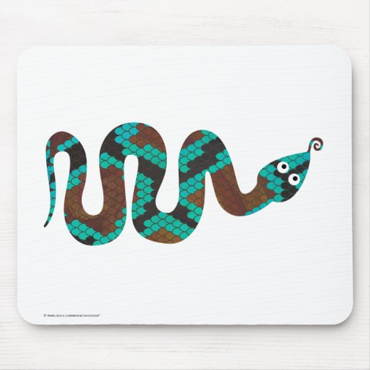 Tapis De Souris Silhouette d'impression Brown et Turquoise de serp (Devant)