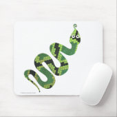 Tapis De Souris Silhouette d'impression en noir et vert serpent (Avec souris)