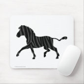 Tapis De Souris Silhouette d'impression noir et gris Zebra (Avec souris)