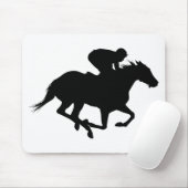 Tapis De Souris Silhouette du cheval de course (Avec souris)