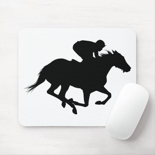 Tapis De Souris Silhouette du cheval de course (Avec souris)