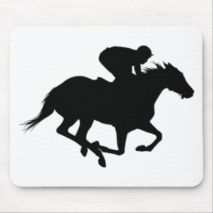 Tapis De Souris Silhouette du cheval de course