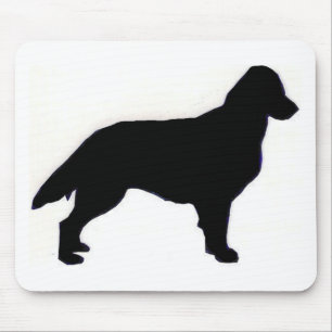 Tapis De Souris silhouette enduite plate de chien d'arrêt