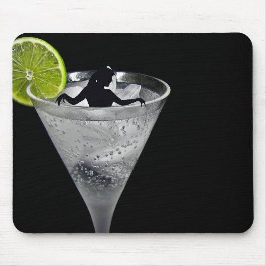 Tapis De Souris silhouette femme en cocktail (Devant)