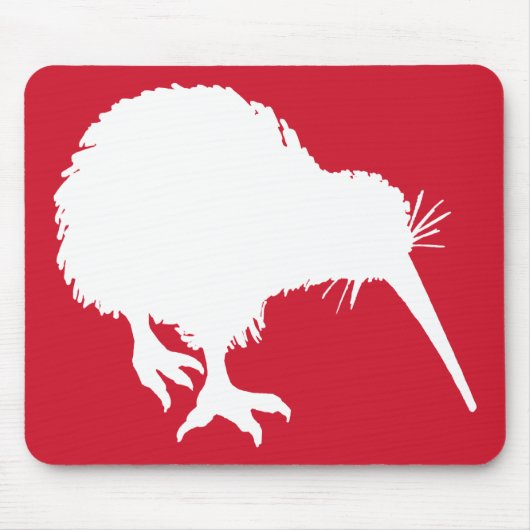 Tapis De Souris Silhouette Kiwi rouge et blanc (Devant)
