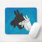 Tapis De Souris Silhouette main Billy Chèvre bleu (Avec souris)