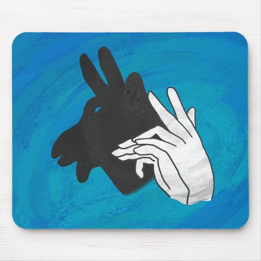 Tapis De Souris Silhouette main Billy Chèvre bleu (Devant)