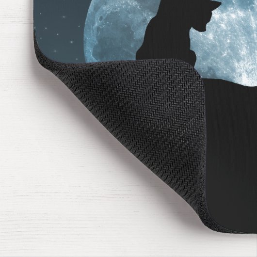 Tapis De Souris Silhouette Mousepad de chat noir (Coin)