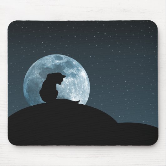 Tapis De Souris Silhouette Mousepad de chat noir (Devant)