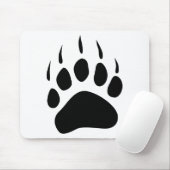 Tapis De Souris Silhouette Mousepad de noir de patte d'ours gris (Avec souris)