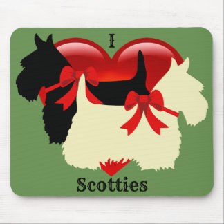 Tapis De Souris silhouette noir de Terrier écossais, chien d'Écoss