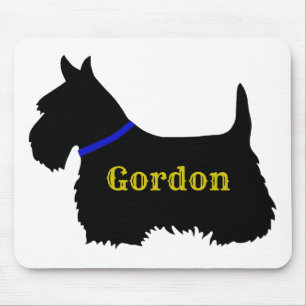 Tapis De Souris silhouette noir de Terrier écossais, chien d'Écoss