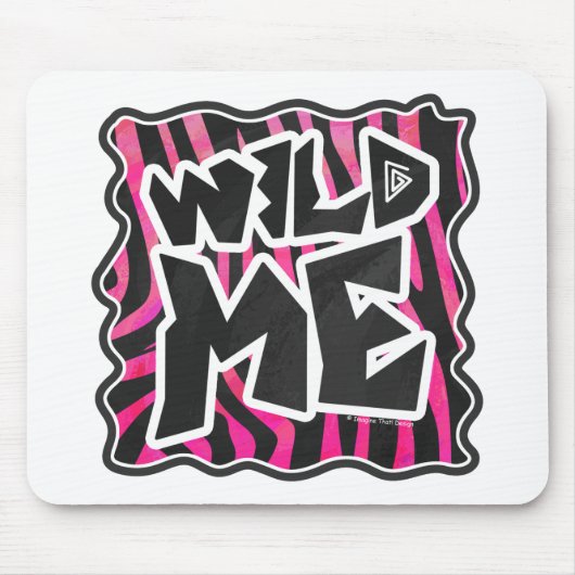 Tapis De Souris Silhouette noir et rose chaud Zèbre (Devant)