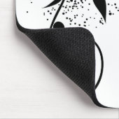 Tapis De Souris Silhouette noire et blanche de branche de remous (Coin)