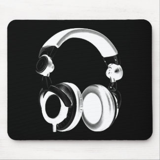Tapis De Souris Silhouette pour casque noir et blanc