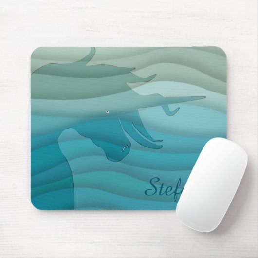 Tapis De Souris Silhouette Unicorne (ondulée) (Avec souris)