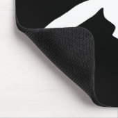 Tapis De Souris Silhouette White Fox | Faune noire et blanche (Coin)