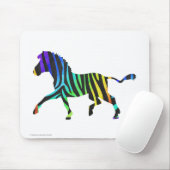 Tapis De Souris Silhouette Zebra noir et arc-en-ciel (Avec souris)