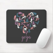 Tapis De Souris Silhouettes de Yoga Love (Avec souris)