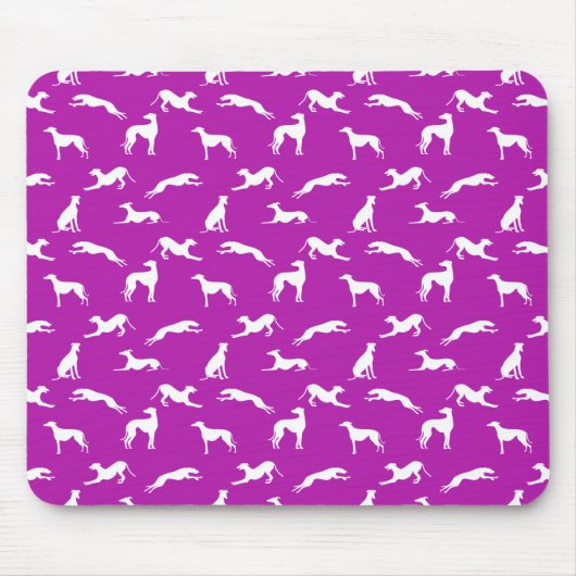 Tapis De Souris Silhouettes grises - Blanc sur rose (B41AAA) (Devant)