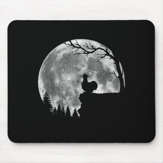 Tapis De Souris Silkie Chicken Moon Silhouette Funny Lazy Hallowee (Devant)