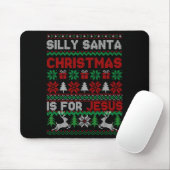 Tapis De Souris Silly Santa Christmas Is For Jesus Christian Chris (Avec souris)