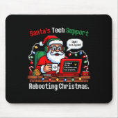 Tapis De Souris Silly Santa s Support Tech Rebooting IT Computer (Devant)