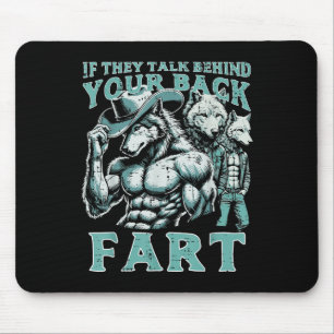 Tapis De Souris S'Ils Parlent Derrière Votre Dos Fart Wolf Funny C