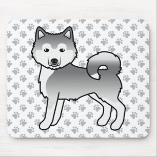 Tapis De Souris Silver Alaskan Malamute mignon chien de dessin